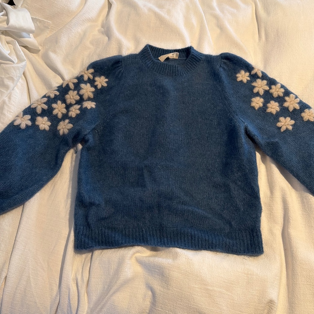 Sezane Floral Sleeve Knit - Seen on The Summer I Turned Pretty & The Housemaid